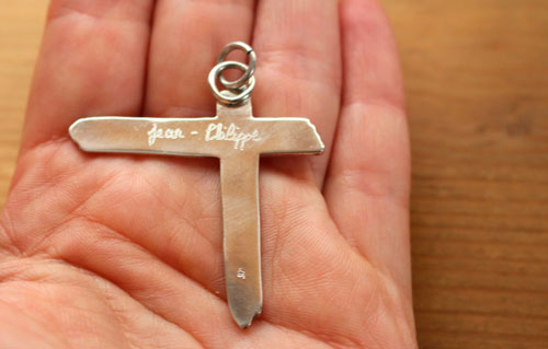 Luxury Indochine cross, Paradize from the rock band pendant in silver