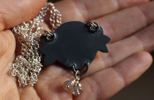 Inflorescencia de hielo, collar flor barroca en plata y labradorita