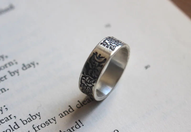 Iris, anillo flor en plata
