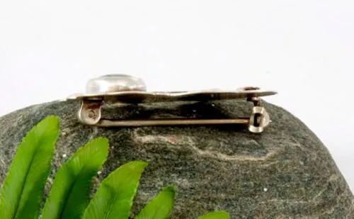 Ivy, broche hiedra en plata y turquesa
