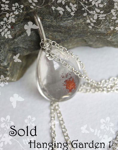 Jardín suspendido, collar misterio de Babilonia en plata y cuarzo fantasma