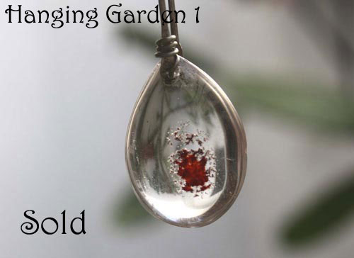 Jardín suspendido, collar misterio de Babilonia en plata y cuarzo fantasma