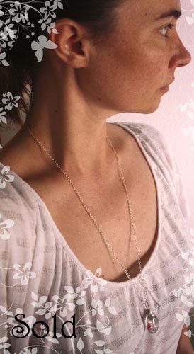 Jardín suspendido, collar misterio de Babilonia en plata y cuarzo fantasma