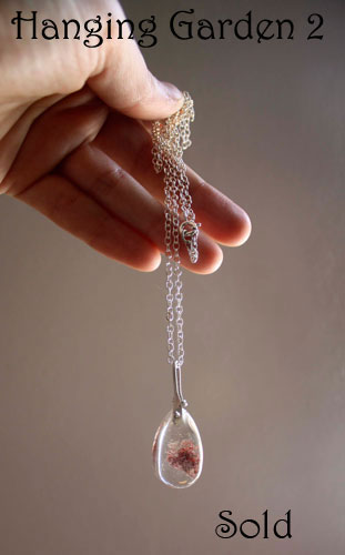 Jardín suspendido, collar misterio de Babilonia en plata y cuarzo fantasma