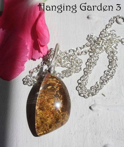Jardín suspendido, collar misterio de Babilonia en plata y cuarzo fantasma