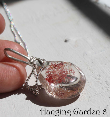 Jardín suspendido, collar misterio de Babilonia en plata y cuarzo fantasma