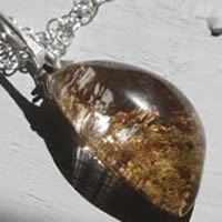 Jardín suspendido, collar misterio de Babilonia en plata y cuarzo fantasma