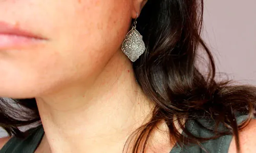 Kanan, aretes florales barrocos en plata