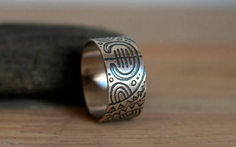 Kirituhi, anillo tatuaje maorí en plata