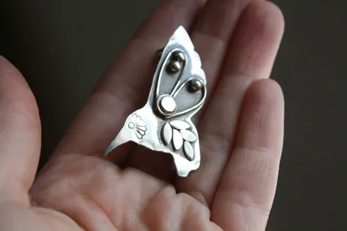 Kolibri, broche colibrí fantástico en plata
