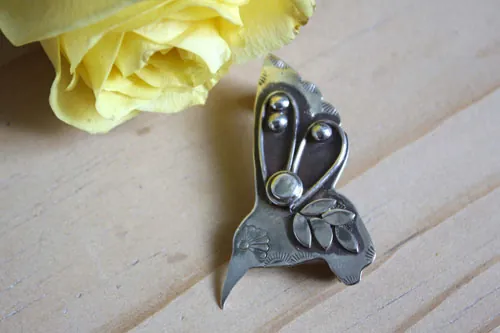 Kolibri, broche colibrí fantástico en plata
