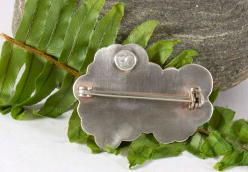Koralli, coral reef brooch in silver and blue coral