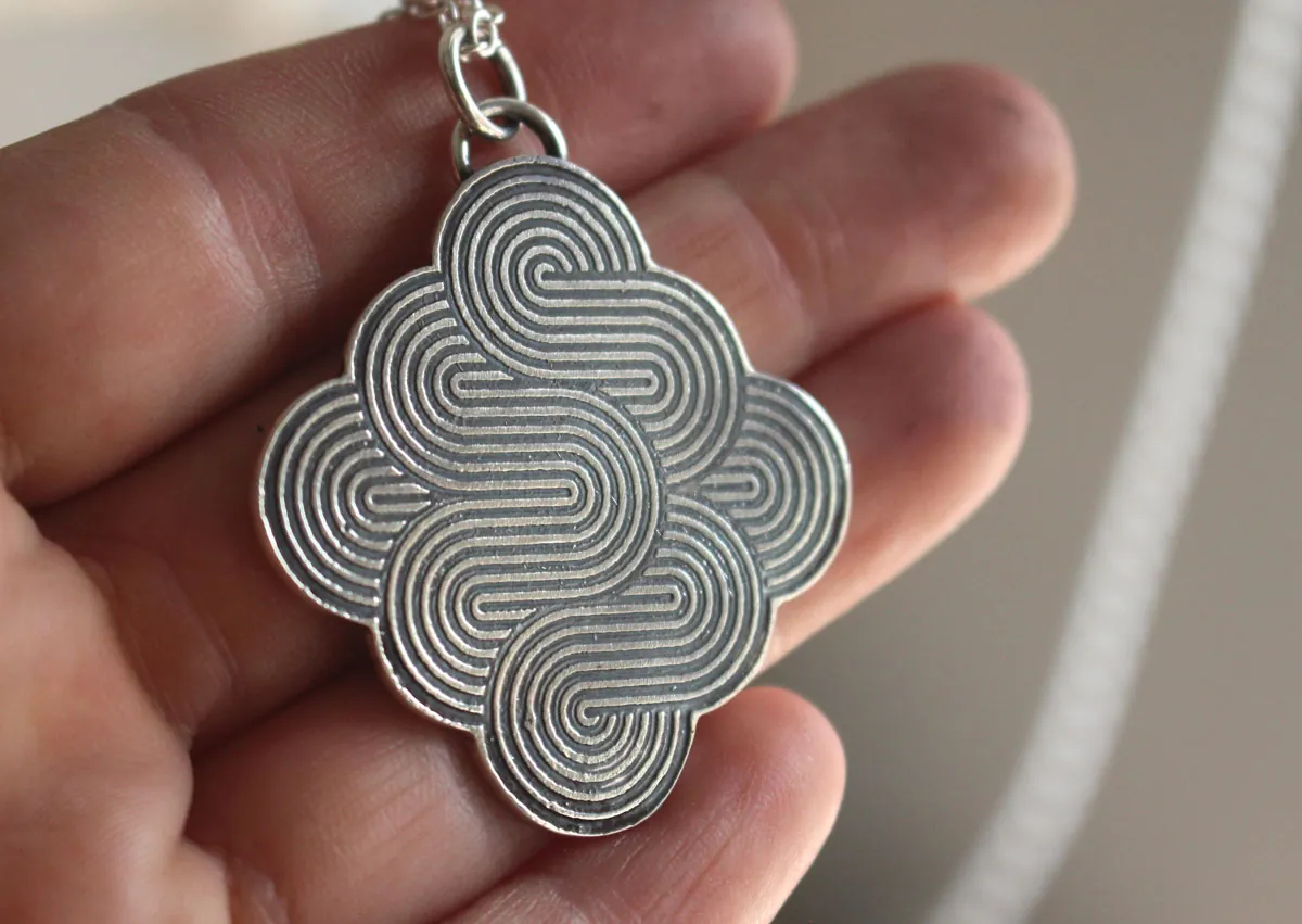 La danza del viento, collar volutas aéreas en plata