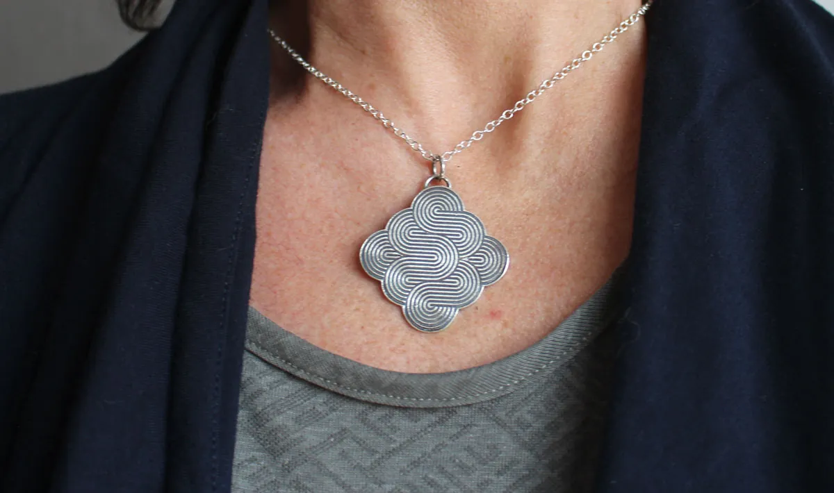 La danza del viento, collar volutas aéreas en plata