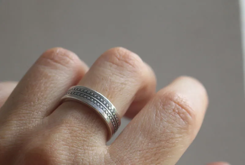 La rueda del tiempo, anillo cronología memento mori en plata