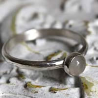 Lagoon, sea foam ring in sterling silver and aquamarine