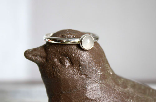 Laguna, anillo espuma de mar en plata y aguamarina