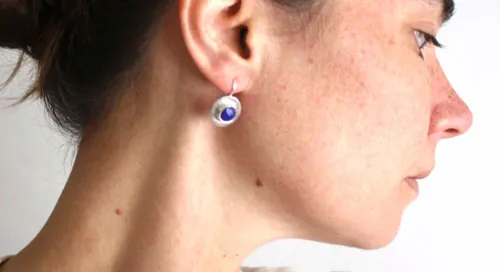 Lapis, aretes egipcios en plata y lapislázuli