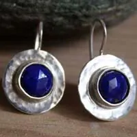 Lapis, aretes egipcios en plata y lapislázuli