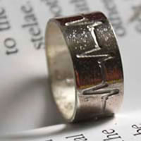 Latido del corazón, anillo línea de vida en plata