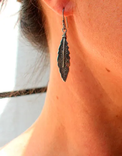 Libertad, aretes águila y pluma en plata y turquesa