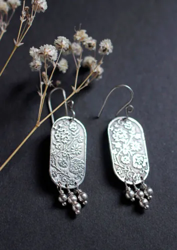 Lina, aretes flores asiáticas en plata