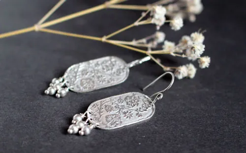Lina, aretes flores asiáticas en plata