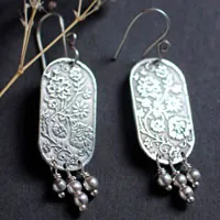 Lina, aretes flores asiáticas en plata