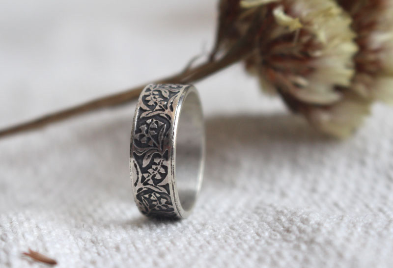 Lirio del Valle, anillo flor en plata