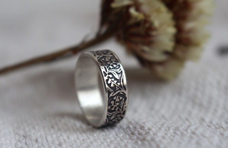 Lirio del Valle, anillo flor en plata