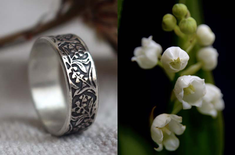Lirio del Valle, anillo flor en plata