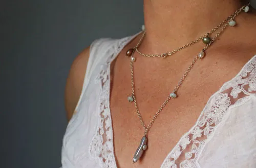 Lluvia de nácar, collar, tobillera, pulsera lluvia de colores en plata, amazonita y perla de agua dulce