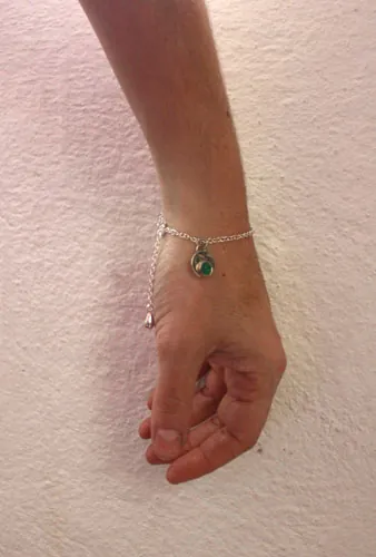Lluvia de primavera, pulsera renacimiento en plata, piedra de luna y ágata verde