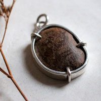 Lyobaa, romance from Oaxaca pendant in silver and ceramic