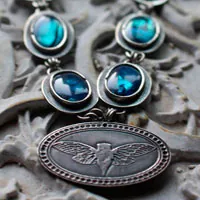 Lysandra, collar mariposa maorí en plata y paua