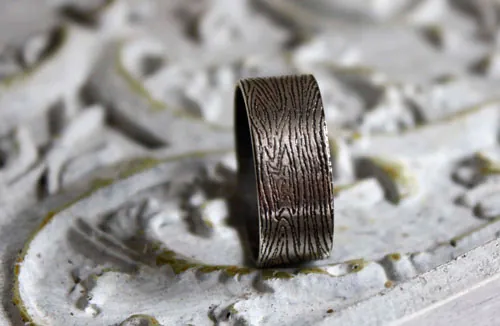 Madera, anillo textura de tronco de árbol en plata