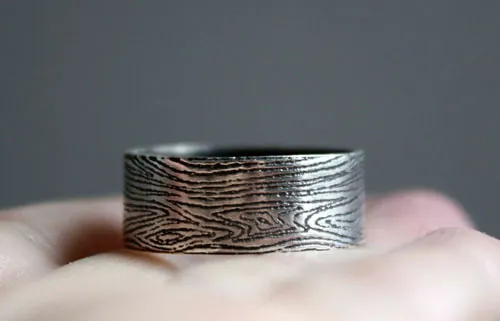 Madera, anillo textura de tronco de árbol en plata