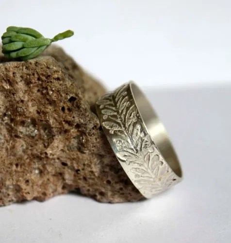 Madreselva, anillo naturaleza en plata