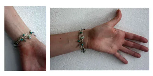 Majorelle, collar, tobillera y pulsera jardín azul en plata, turquesa, amazonita, labradorita, lapislázuli y jade