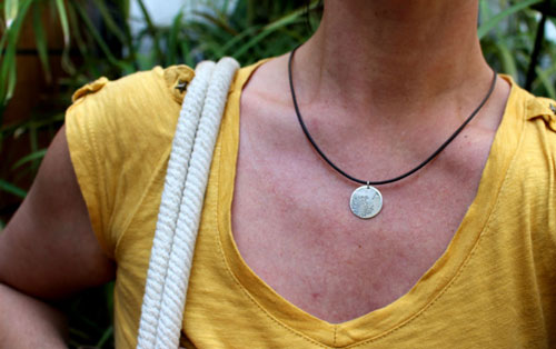 Make a wish, dandelion seed pendant in sterling silver