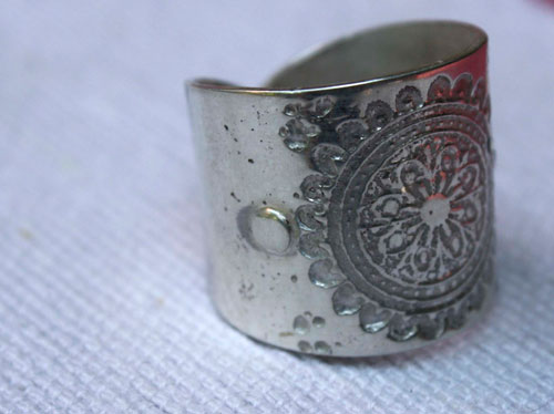 Mandala flor, anillo de meditación en plata