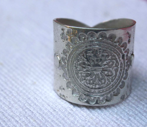 Mandala flor, anillo de meditación en plata