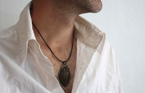 Marea creciente, dije alga roja en plata y ágata Maury Mountains