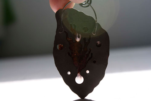 Marea creciente, dije alga roja en plata y ágata Maury Mountains