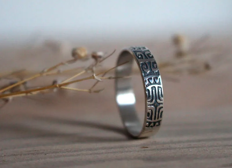 Marquesa, anillo cruz polinesia en plata
