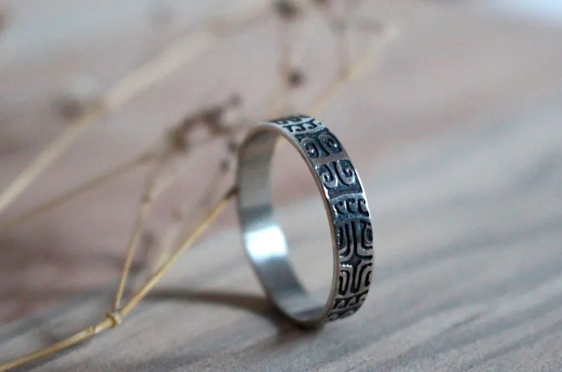 Marquesa, anillo cruz polinesia en plata