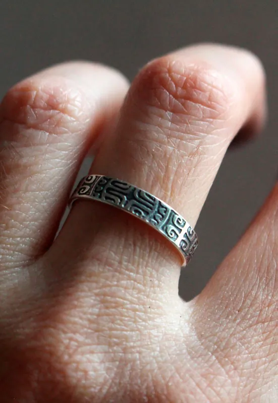 Marquesa, anillo cruz polinesia en plata