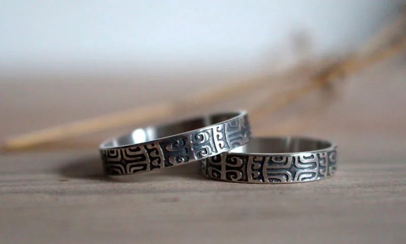Marquesa, anillo cruz polinesia en plata