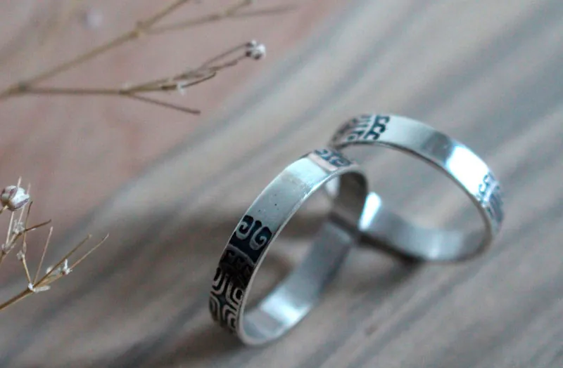 Marquesa, anillo cruz polinesia en plata