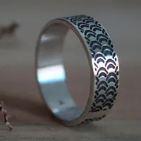 Melusina, anillo escamas de serpiente en plata